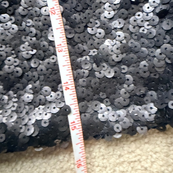 H&M black A-line sequined mini skirt black NWT size S - Picture 6 of 7